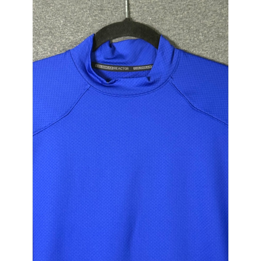 Under Armour Mens ColdGear Reactor Fitted Mock Neck Long Sleeve Blue Large - Picture 4 of 10
